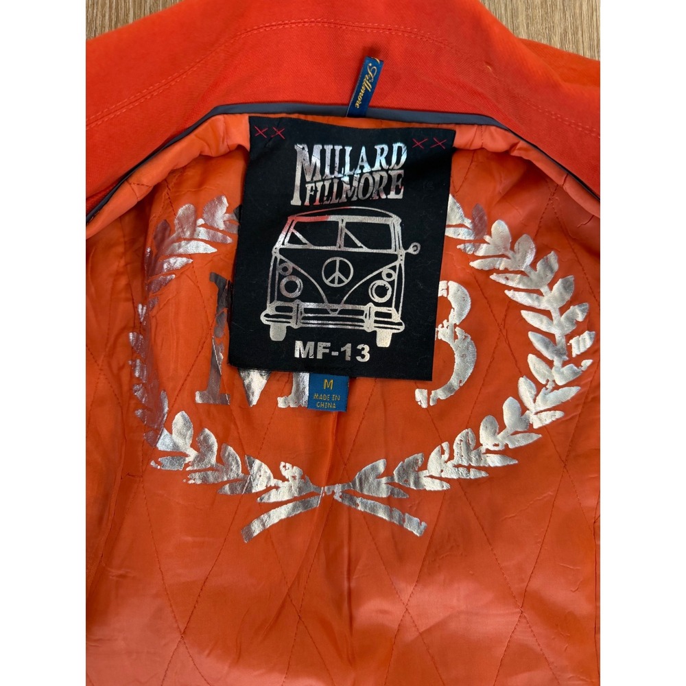 Millard Fillmore Double Breasted Pea Coat Jacket Womens M Orange Military Preppy - Picture 2 of 13